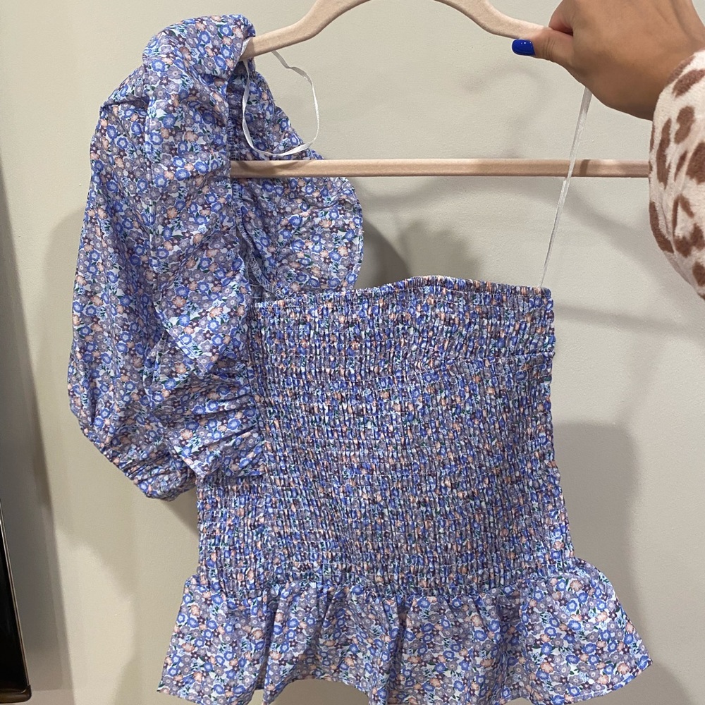 One shoulder ruched top